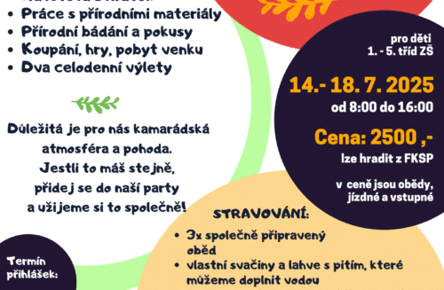 TVOŘÍME A UČÍME SE S PŘÍRODOU – letní příměstský tábor